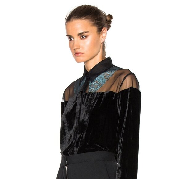 Stella McCartney Runway Carolina Silk Mix Fluid Velvet Top Designer - Picture 3 of 15